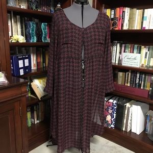 Torrid houndstooth sheer duster